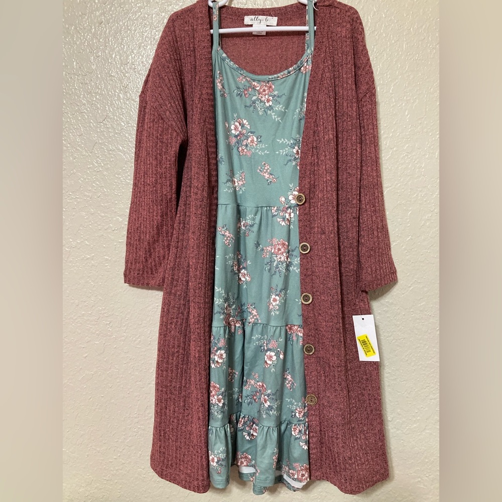 NWT ! Youth Dress Including Cardigan!